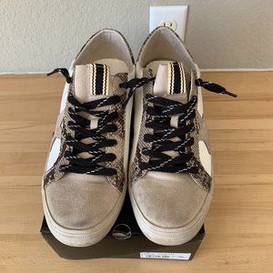 ShuShop Paquita snake-trimmed sneakers, size 11, lightly worn